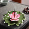Lotus Leaf & Lotus Flower Porcelain Incense Burners DJEW-CN0001-38B-4