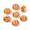 Transparent Resin Rondelle European Beads RESI-N044-01C-1