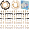 56Pcs 2 Colors Alloy Enamel Pendant Locking Stitch Markers HJEW-SC00141-1