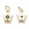 Brass Micro Pave Cubic Zirconia Charms X1-ZIRC-F111-09G-3