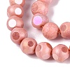 Ombre Effect Dyed Electroplate Opaque Glass Beads Strands EGLA-Q130-01A-17-4