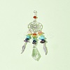 Chakra Natural & Synthetic Gemstone Chips & Alloy Pendant Decorations HJEW-FS00024-9