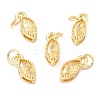 Real 18K Gold Plated Brass Micro Pave Cubic Zirconia Charms ZIRC-L100-078G-07-1