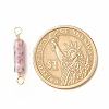 Natural Lepidolite Connector Charms PALLOY-JF01454-09-2