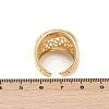 Brass Micro Pave Clear Cubic Zirconia Open Cuff Rings for Women RJEW-A059-05G-3