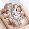 304 Stainless Steel Open Cuff Rings for Women RJEW-F174-08P-4