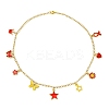Star Flower Butterfly Ribbon Crown 304 Stainless Steel Cable Chain Necklaces NJEW-FS00010-1