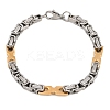 201 Stainless Steel Byzantine Chain Bracelets for Women BJEW-B143-13GP-4
