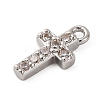 Brass Micro Pave Clear Cubic Zirconia Charms KK-V016-22A-P-2