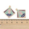 Rack Plating Alloy Enamel Pendants FIND-I038-04G-3