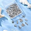 54Pcs 9 Styles Marine Animal Tibetan Style Alloy Pendants TIBEP-FP0001-13-5