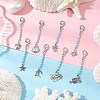 8Pcs Marine Animals Zinc Alloy Pendant Decorations HJEW-JM03229-2