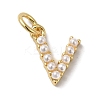 Rack Plating Brass with ABS Plastic Imitation Pearl Charms KK-B092-30V-G-1