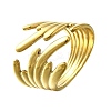 304 Stainless Steel Adjustable Cuff Rings for Women LS-RJEW-B123-01G-04-4