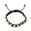 Pyramid Synthetic Non-Magnetic Hematite Braided Bead Bracelets BJEW-E102-03-1