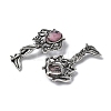 Angel Brass Natural Rhodonite Pendants KK-D361-02AS-28-2