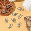 10Pcs 5 Styles Tibetan Style Alloy Lobster Claw Clasps FIND-YW0009-89-4