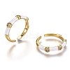 Brass Micro Pave Clear Cubic Zirconia Cuff Rings RJEW-C100-23G-F-1