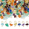 84Pcs 7 Color Natural Gemstone Connector Charms PALLOY-FH00127-1