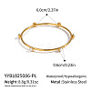 Chic 304 Stainless Steel Pave Pearl Bangles for Women HT2221-1-2