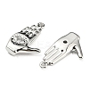 Brass Micro Pave Clear Cubic Zirconia Pendants ZIRC-L077-042P-2