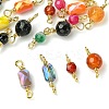 20Pcs 10 Colors Dyed Natural Agate Faceted Connector Charms KK-FS0001-92-2