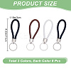 24Pcs 3 Colors Imitation Leather Keychain KEYC-CP0001-21-2