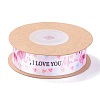 Single Face I Love You & Flamingo Printed Polyester Satin Ribbon LS-OCOR-L044-01A-2