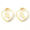 Light Gold Plated Alloy Enamel Pendants ENAM-R136-30-09-2