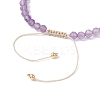 Natural Amethyst Beaded Braided Bead Bracelets for Women BJEW-JB12211-02-4