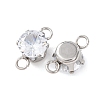 304 Stainless Steel Micro Pave Cubic Zirconia Connector Charms STAS-H240-50P-01-2