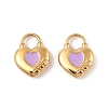 304 Stainless Steel Enamel Pendants STAS-P380-07G-03-1