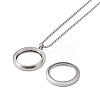 Non-Tarnish Vacuum Plating 304 Stainless Steel Ring Pendant Necklaces NJEW-N055-22B-P-3