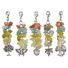 Alloy Charms & Natural Gemstone Chips Beaded Pendant Decoration HJEW-JM01208-1