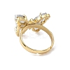 Adjustable Brass Glass Finger Rings RJEW-P148-A01-22-3