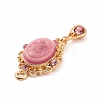 Alloy Cameo Oval Resin Pendants ENAM-M055-38G-01-3