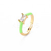 Brass Enamel Cuff Rings RJEW-T016-23J-NF-3