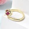 Brass Micro Pave Cubic Zirconia Cuff Open Rings for Women RJEW-L343-01G-04-3