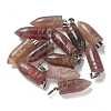 Natural Strawberry Quartz Pointed Pendants G-B127-18P-03-1