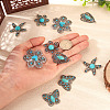 10Pcs 5 Styles Synthetic Turquoise Pendants TIBEP-TA0001-13-6