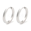 Tarnish Resistant 304 Stainless Steel Textured Huggie Hoop Earrings for Women EJEW-C096-35C-1