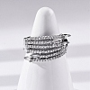 Brass Micro Pave Clear Cubic Zirconia Finger Rings RJEW-S398-01P-1