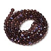 Electroplate Transparent Glass Beads Strands EGLA-A035-T6mm-L13-2