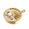Ion Plating(IP) 304 Stainless Steel Pave Shell Pendants STAS-Q335-10G-2