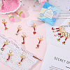 Valentine's Day Theme 8Pcs Alloy Enamel & Acrylic Pendant Locking Stitch Markers HJEW-SC00102-3
