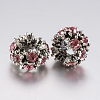 Tibetan Style Alloy Rhinestone European Beads PALLOY-F200-04D-2
