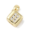 Brass Micro Pave Clear Cubic Zirconia Pendants KK-P273-07G-1