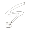 Non-Tarnish 201 Stainless Steel Cable Chain Heart Frame Pendant Necklaces for Women LS-NJEW-U005-03P-2