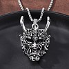 Tibetan Style Zinc Alloy Viking Pendant Necklaces NJEW-Z062-01AS-03-1