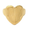 Ion Plating(IP) 304 Stainless Steel Heart Open Cuff Rings for Women RJEW-Z053-07G-2